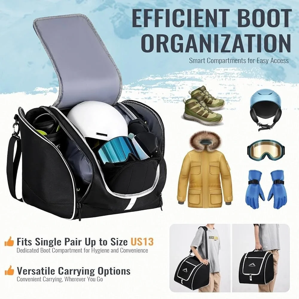 Himal Ski Bag and Boot Bag Set Black White‎ Padded Waterproof Winter Sports